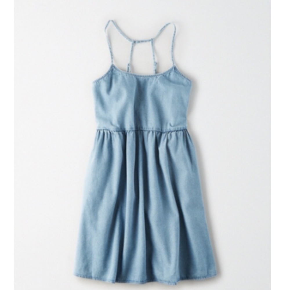NWT AE Denim Strappy Babydoll Dress - Size S